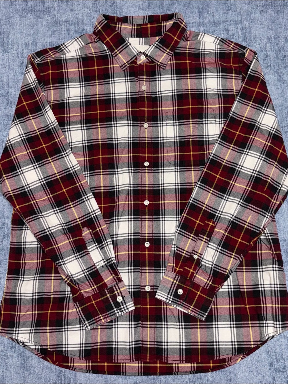 American Eagle Classic Fit Button-Up Shirt Men's XXL Long Sleeve Multi Plaid